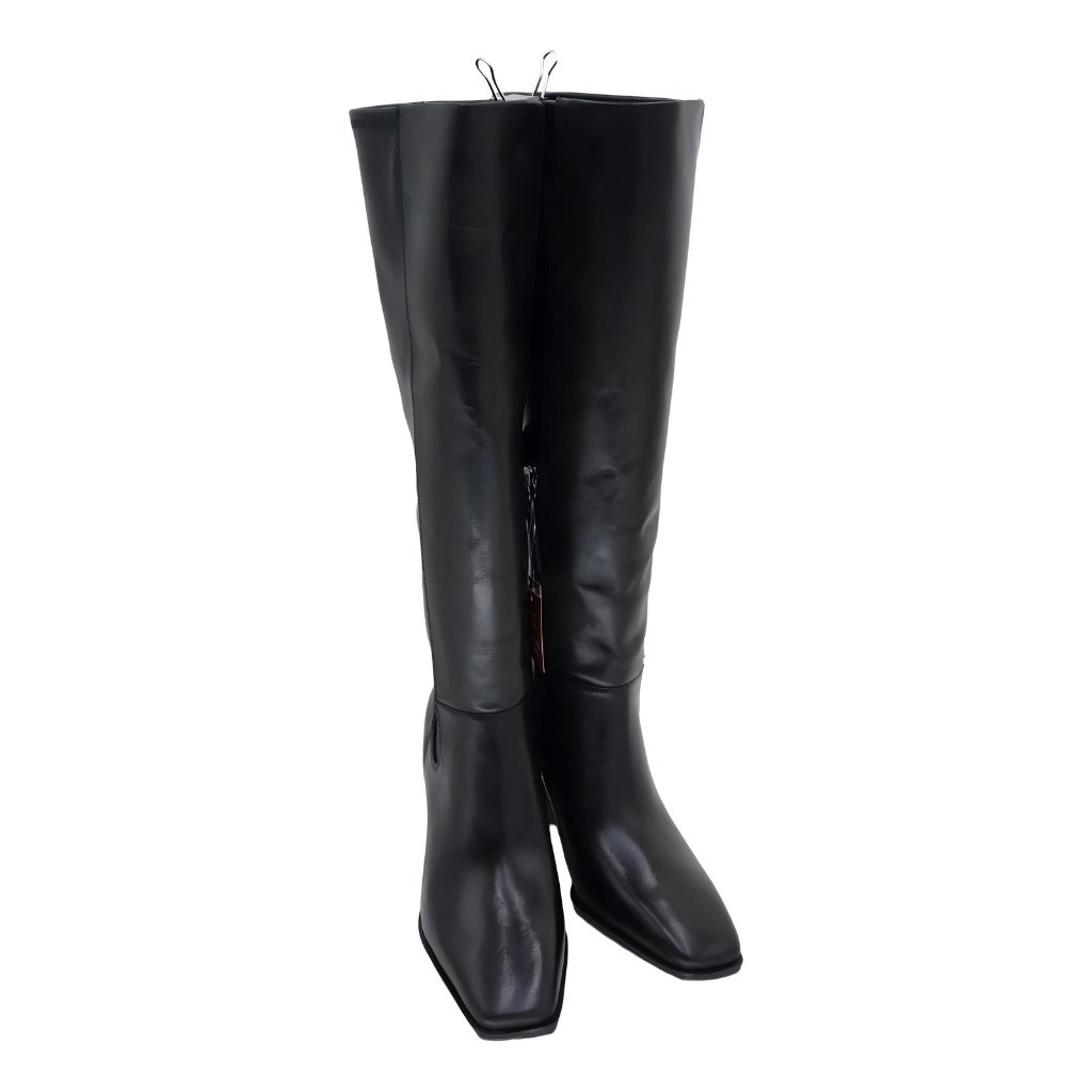 Franco Sarto Jonie Knee High Wide Calf Zip Boots Black Us 6.5 Eu 36.5